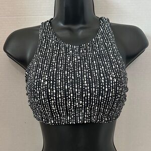 Athleta Maldives Black and White underwire bikini top BRA cup size 34 B/C